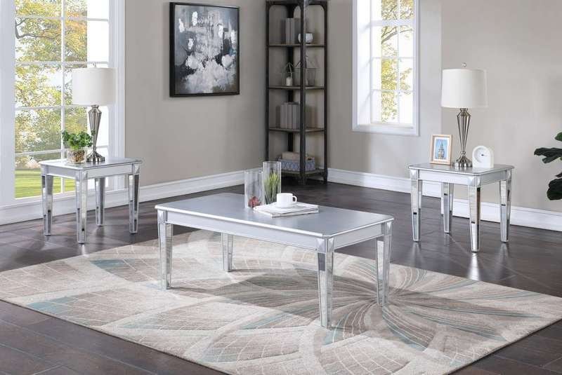 Silver Coffee Table Set - 3 PCs - Home Center Furniture