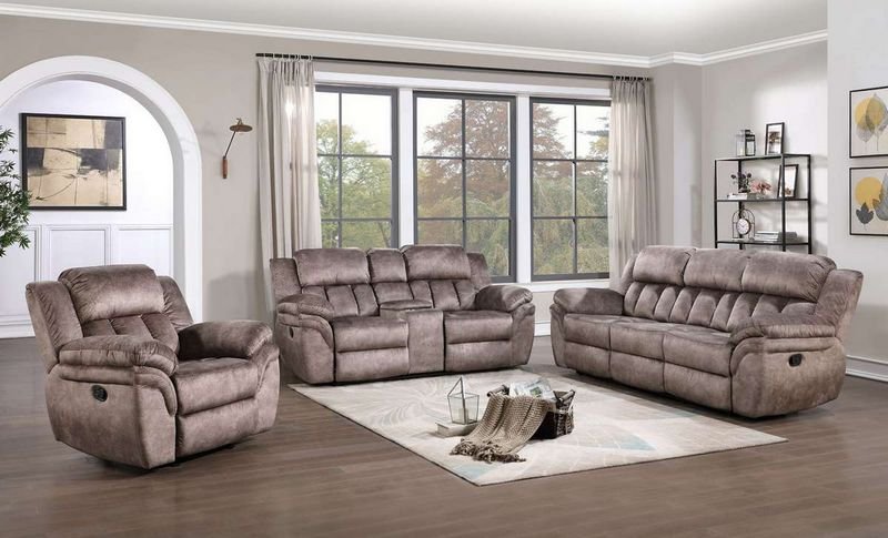Brown Fabric Recliner Sofa Home