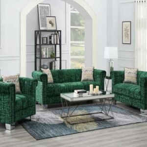 Dark Velvet Green Crushed Sofa Home